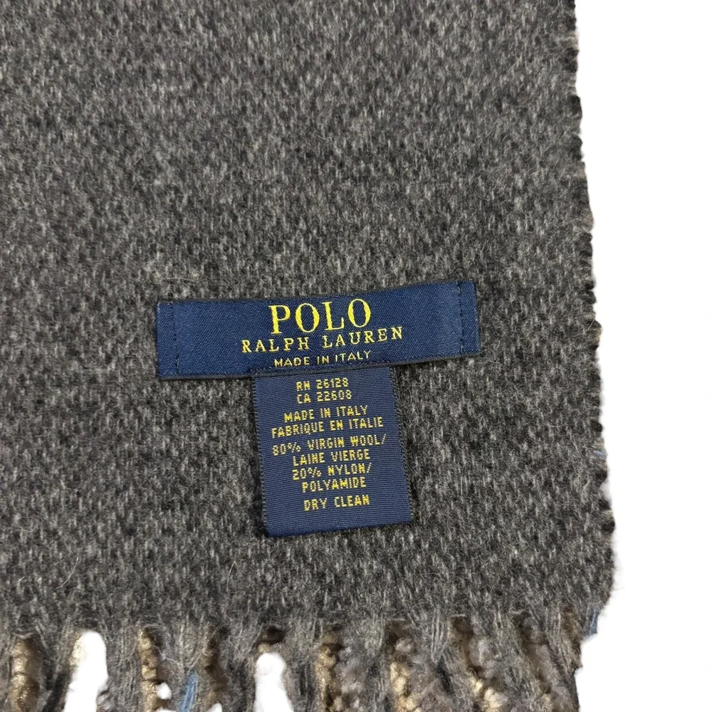 Polo Ralph Lauren Men's Plaid‎ Scarf Virgin Wool Nylon Blend Made in Italy